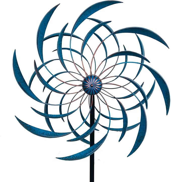 Stargarden Wind Spinners Outdoor -Metal Large Kinetic Wind Spinners with Stable Metal Stake, Wind Sculptures & Spinners for Yard Lawn Garden (23 x 80 inches)
