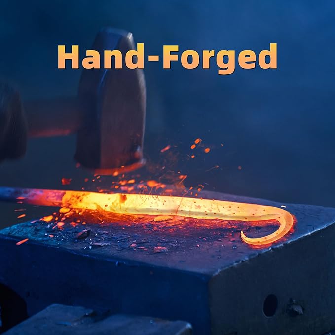 Worth Garden 6-Pack 10" Plant Hanger Bracket - Hand-Forged Wrought Iron Powder-Coated Heavy Duty Wall Hooks - Black Curved Plant Hanging Hooks for Bird Feeders, Flower Baskets, Indoor & Outdoor Use