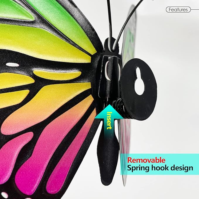 EOORAU Metal Butterfly Wall Decor - 4 pcs Butterflies Wall Sculpture Hanging Decorations for Indoor Outdoor Fences Patio Yard Fence Garden Decorations