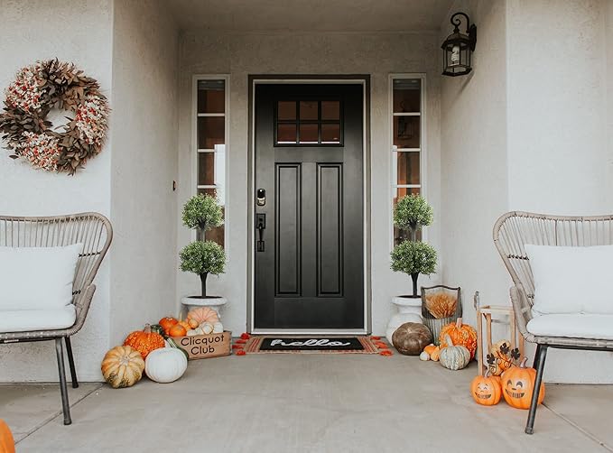 40'' Outdoor Artificial Boxwood Double Ball Topiary Trees Potted Plants Home Decor 2 Pack