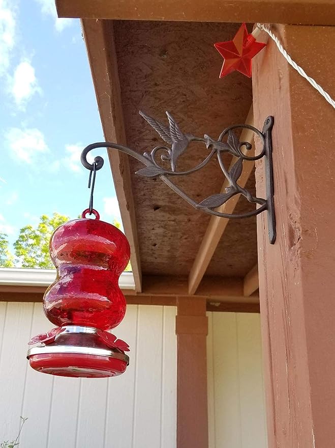 Mkono Hanging Plant Bracket Hook Iron Decorative Plant Hanger for Flower Basket Bird Feeder Wind Chime Lanterns, 1 Pack