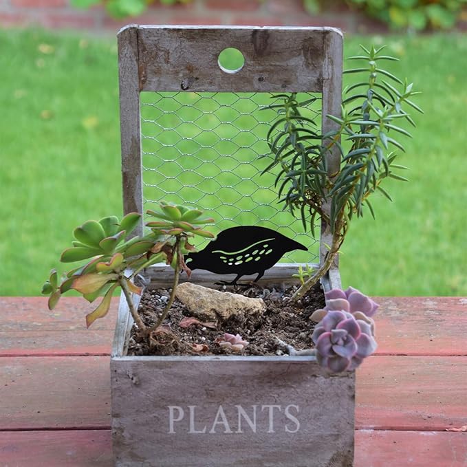 NUOBESTY 4pcs Metal Quail Garden Decorative Statues Standing Metal Quail Lawn Sculptures Ornaments Metal Quail Art Sculptures for Yard Garden Lawn Decor Animal Outdoor Decorations