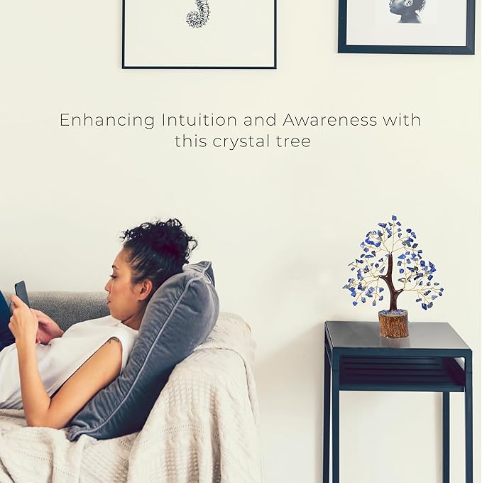 PYOR Lapis Lazuli, Gemstone Tree, Crystal Room Decor, Money Trees, Office Decoration, Lapis Lazuli Stone, Housewarming Gifts, Small Decor Items for Shelf, Crystal Gifts, Gem Stones, Spiritual Items