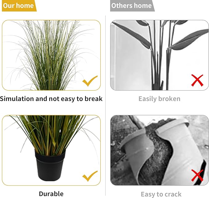 Artificial Plant 5ft(2pack) Tall Artificial Grass Plant,Faux Plants Indoor Home Decorative Artificial Plants & Flowers in Pot Fake Plant, House Plant Indoor