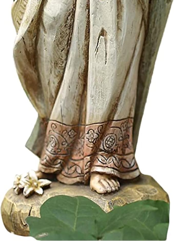 Blessed Virgin Mary Mother Madonna Lilies Garden Statue