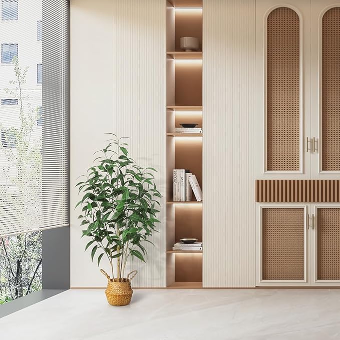 Artificial Eucalyptus Tree,4Ft Tree Fake Plant in Pot for Home and Office Decor,Potted Faux Plants Tall Artificial Trees for Indoor, Outdoor