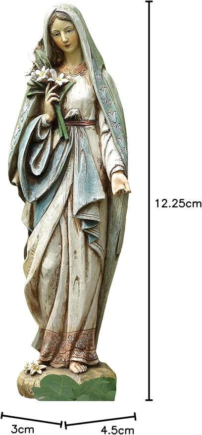 Blessed Virgin Mary Mother Madonna Lilies Garden Statue