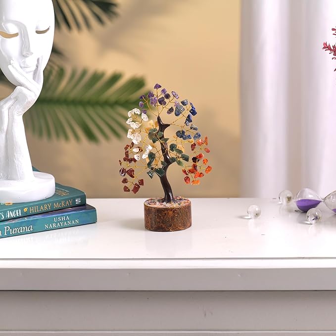 PYOR 7 Chakra Tree of Life, Crystal Tree, Crystals, Seven Chakra Tree, Stones and Crystals, Chakra Tree, Office Decor, Money Tree, Crystal Gifts, Feng Shui Decor, Crystal Tree for Positive Energy