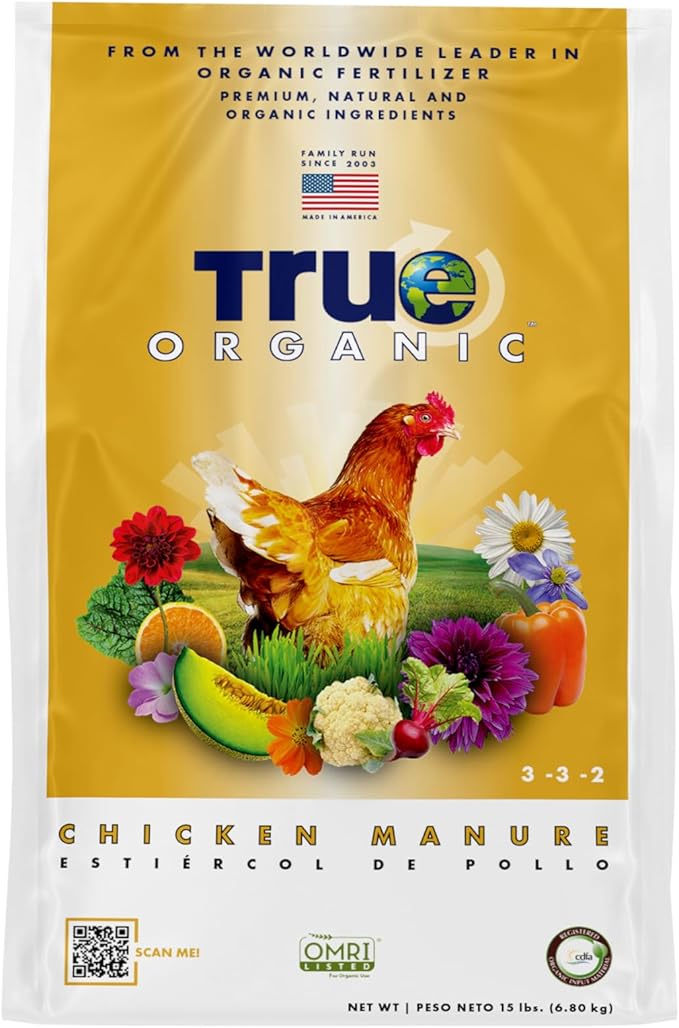 True Organic Chicken Manure – Natural Fertilizer for Soil Health and Plant Growth – Improves Aeration, Drainage, and Moisture Retention