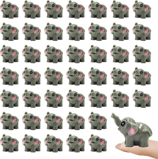 50 Pcs Mini Elephant Figurines for Fairy Gardens,Miniature Landscapes, Micro Landscape be Used for Various DIY Projects and Decorative，2 inches Long, 1 inch Wide, 1.2 inches high