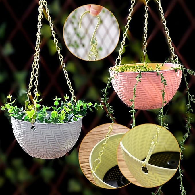197 Inch Gold Hanging Baskets - Adjustable Length, Brass Decorative Metal Chain with A Great Assortment of Hooks for Hanging Bird Feeders Planters Baskets Billboards Ornaments, Chain Hooks DIY