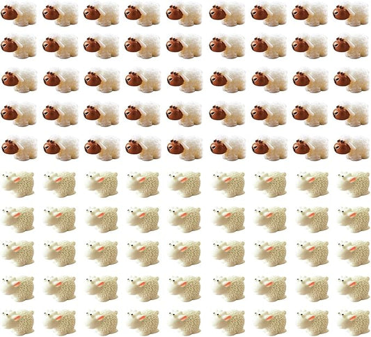 150 Pcs Mini Sheep Figurines Mini Resin Sheep Mini Garden Sheep for Dollhouse Bonsai Micro Landscape Fairy Home Garden Decor DIY Craft