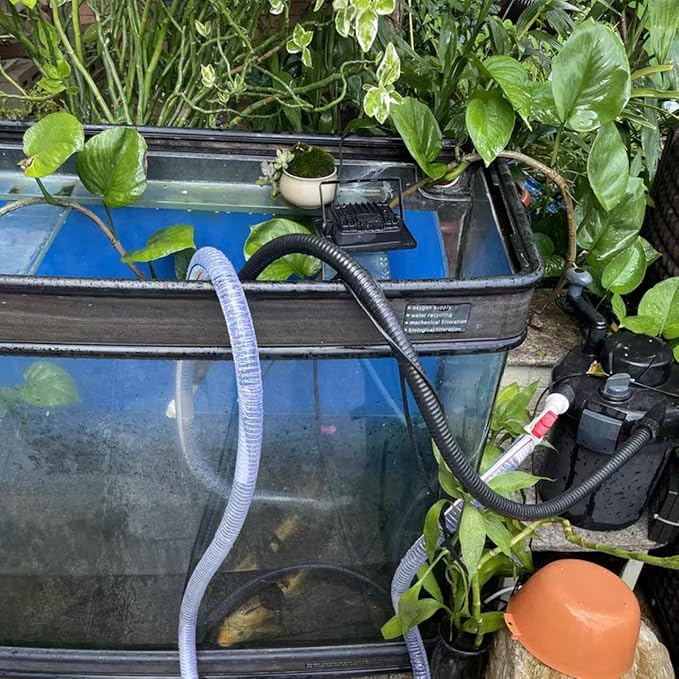 PEISONGFFI 1" ID- 10 Ft Corrugated Water Hose Black Corrugated Strong Flexible Pond PVC Sump Pump DischargeTubing