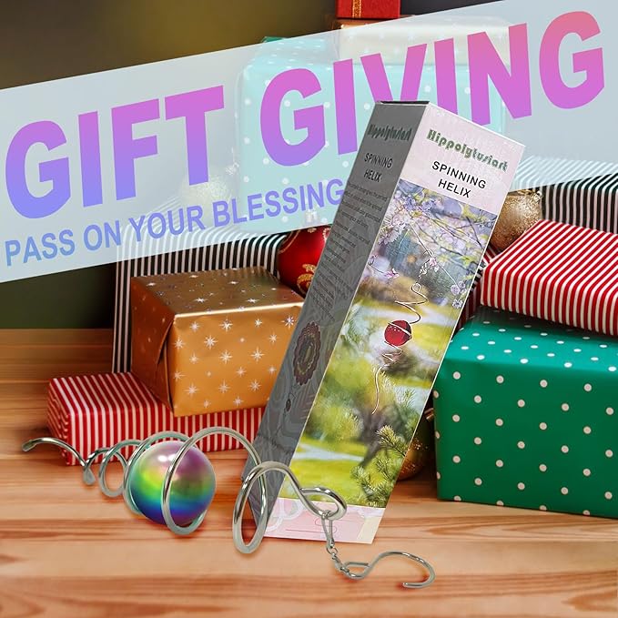 Multi Colors Gazing Ball Spiral Tail Wind Spinner,Decorative Wind Spinner 11inch Tail&2 inch Stainless Steel Orb.Indoor Outdoor Wind Spinner Tail Garden Decoration-13 inch Height