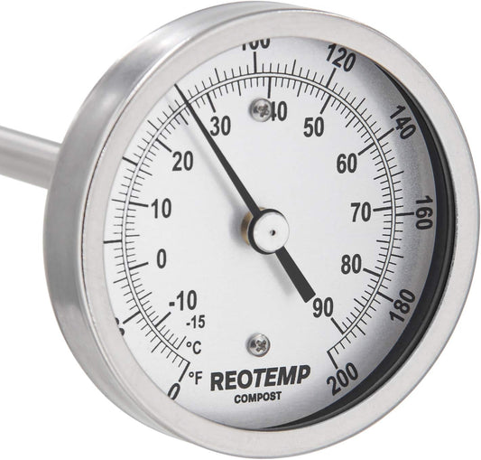 REOTEMP Heavy Duty Compost Thermometer - Fahrenheit and Celsius (48 Inch Stem), Made in The USA