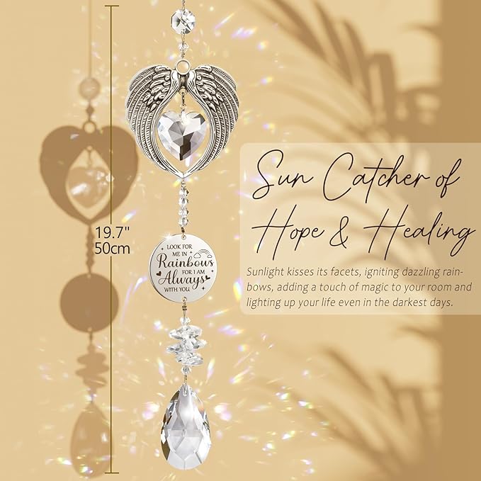 Sympathy Gifts for Loss of Loved One Mom Dad Daughter Son, Unique Memorial Gifts Crystal Suncatcher Bereavement Gift Idea - Grief Condolence Sorry for Your Loss Funeral, Miscarriage Gifts for Mothers