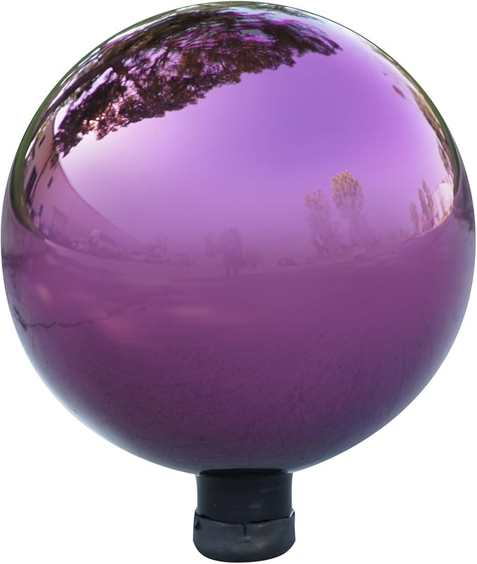 Alpine Corporation 10" Diamater Indoor/Outdoor Glass Gazing Globe Festive Yard Décor, Green