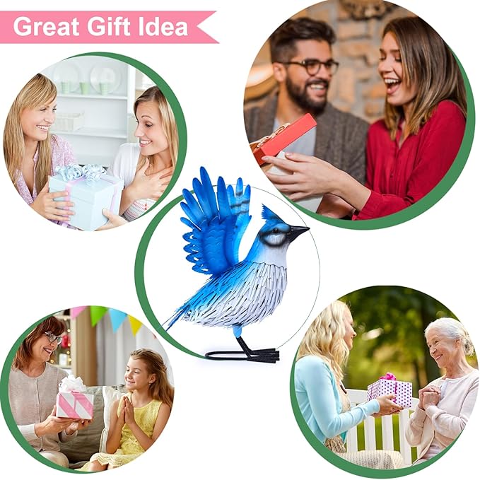 Nacome Blue Jay for Yard Art Statues: Garden Sculptures & Statues Clearance Lawn Decor for Patio Balcony Front - Gifts for Mom Grandma