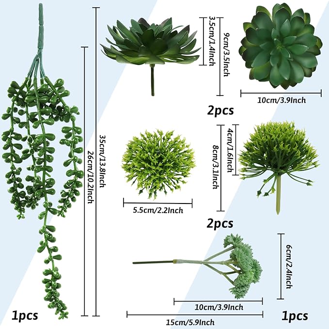 Succulents Plants Artificial, 20pcs Colorful Fake Succulents, Mini Artificial Succulents for DIY Home Terrarium Floral Wall Office Decoration (Unpotted)