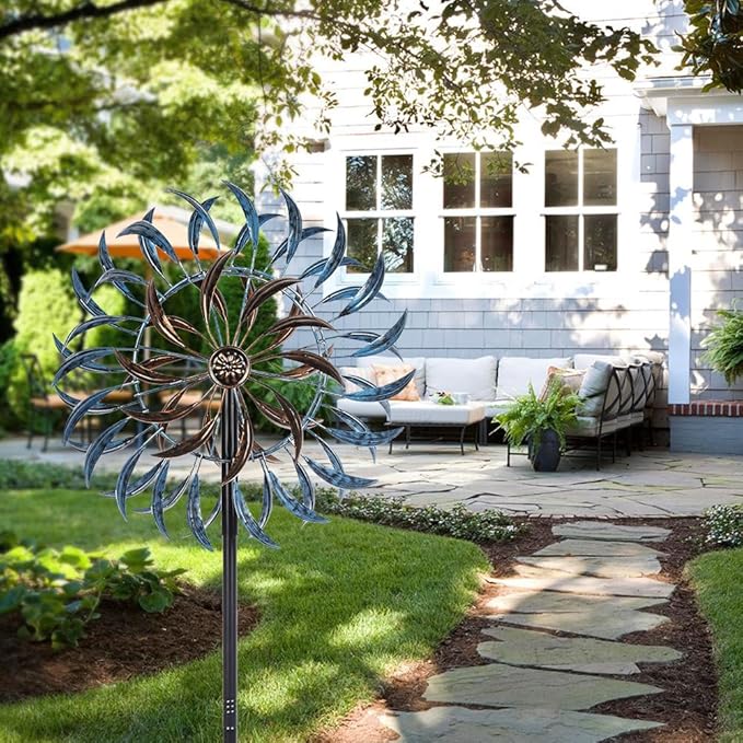 VEWOGARDEN Large Wind Spinners Outdoor, Metal Wind Sculptures & Spinners 360 Degrees Kinetic Wind Spinners for Yard and Garden 64 * 15.7 Inches