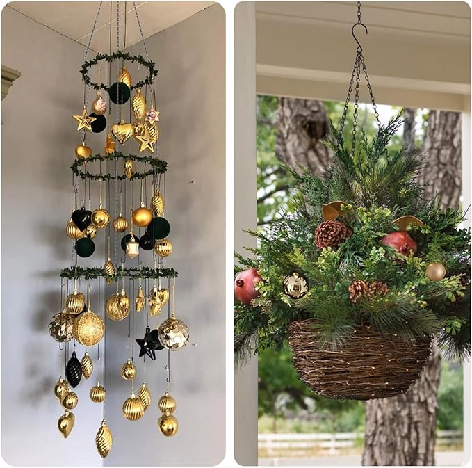 15 Pack 25" BLK Storagehook Black Hanging Chains with Hooks for Hanging Bird Feeders Planters Baskets Billboards Lanterns Wind Chimes Ornaments