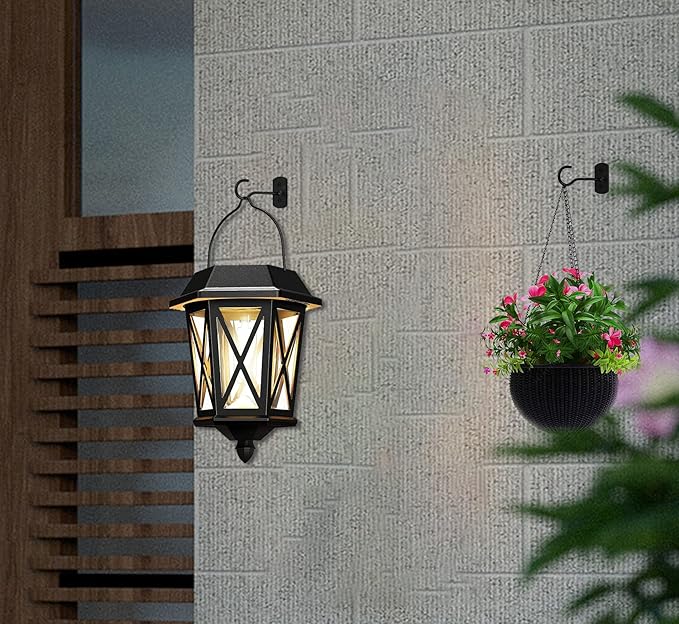 6in Hanging Plant Hooks,2Pack Ceiling Hooks for Plants,Lights,Planters,Lanterns,Hanging Bird Feeders,Wind Chimes,Indoor&Outdoor Decoration Wall Hooks Black