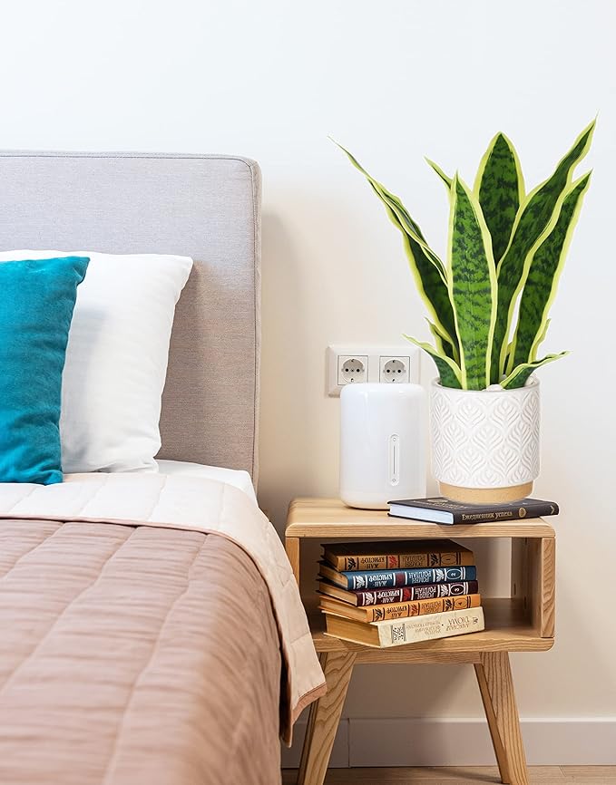 Artificial Snake Plant 16" with White Ceramic Pot Sansevieria Plant Fake Snake Plant Greenery Faux Plant in Pot for Home Office Living Room Housewarming Gifts Indoor Outdoor Decor-Yellow