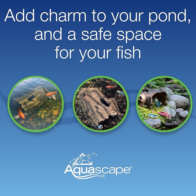 Aquascape 78324 Koi Predator Control Faux Log Fish Cave, Brown