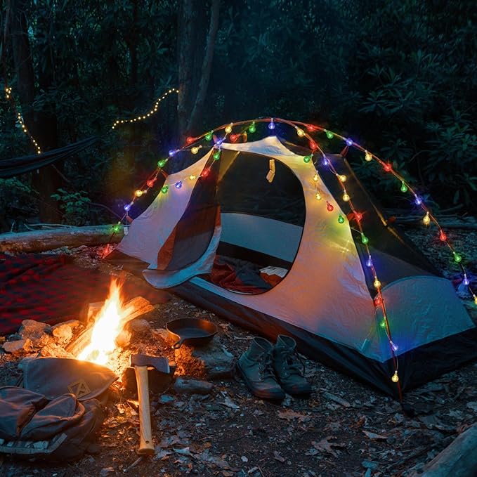 45.9ft 140LED Globe String Lights Outdoor,Crystal Fairy Light IP44 Waterproof Outdoor Hanging Decorative Lights for Home Tent Patio Garden Party Wedding Decor