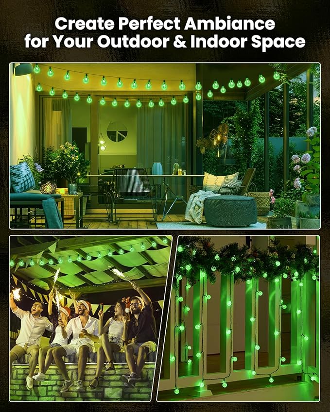Solar String Lights Outdoor 120 LED 72 Ft Total, Crystal Globe Lights with 8 Lighting Modes, Waterproof Solar Powered Patio Lights for Garden Yard Porch Wedding Party Decor (Green)
