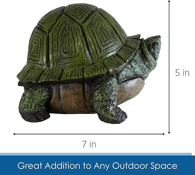 Stocky Turtle Garden and Patio Decor and Key Hider - Holds 2 Hidden Keys Outside, Secret Hidden Door Underneath