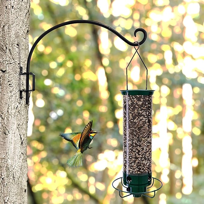 Qiang Ni Swivel Plant Hanger Bracket: Bird Feeder Hanger for Outdoor Wall Mount (16 - A, 16 Inch)