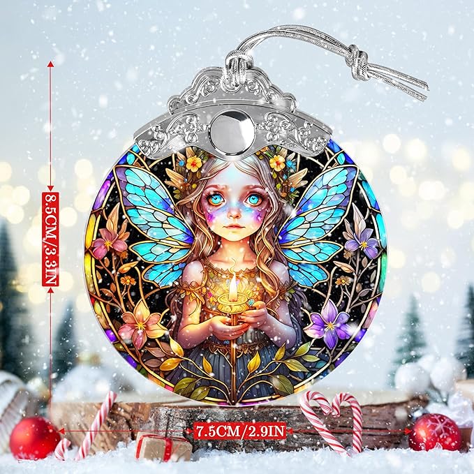 Fairy Stained Glass Suncatcher, Jocidea Fairy Ornament, Fairy Christmas Ornament, Holidays Ornaments, Christmas Tree Ornament, Fairy Decor, Gifts for Fairy Lovers