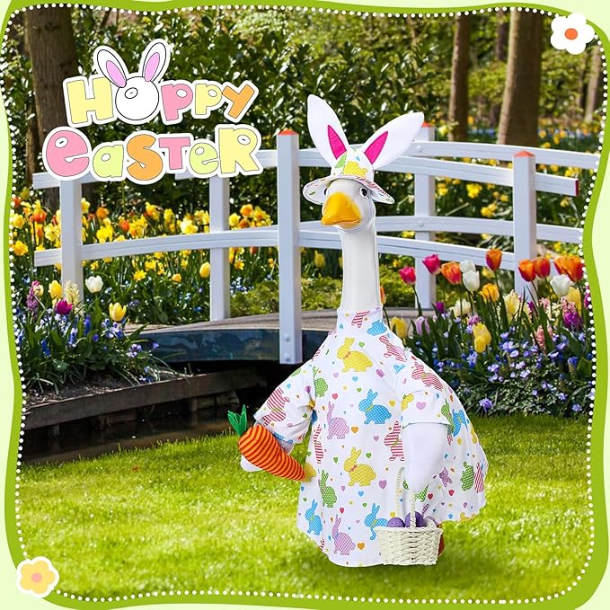 Easter Goose Outfit Goose Clothes for 23" High Cement or Plastic Goose Lawn Goose Clothing, Porch Goose Clothes, Lawn Goose Outfit, Garden Goose Costume