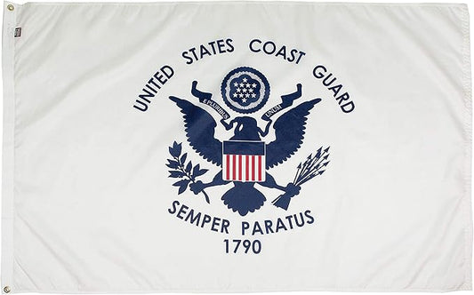 FlagSource U.S. Coast Guard Nylon Military Flag, Made in The USA, 4x6'
