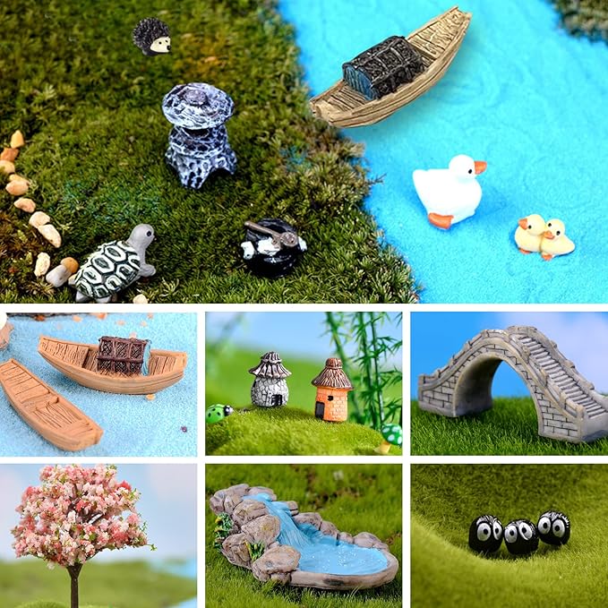 Fairy Garden Accessories Outdoor, 42 Zen Garden Accessories, Miniature Garden Decorations Fairy Garden Supplies for Micro Landscape Decoration Plant Pots Bonsai Craft Decor-Miniature Fairy Garden Kit