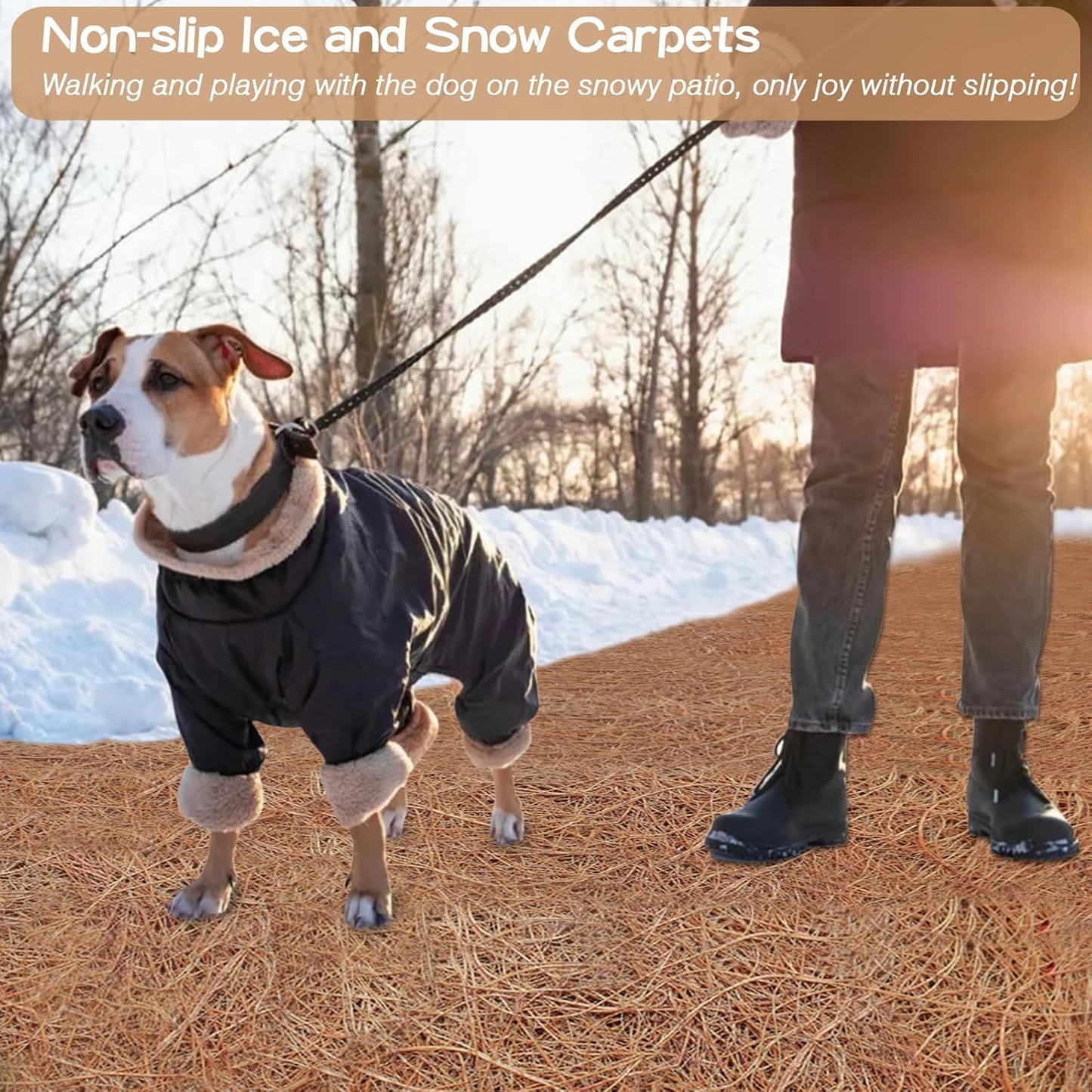 ZeeDix 2 Pack 31 x 80 x 0.28inches Thickened No-Slip Ice and Snow Carpet Mats- Natural Coconut Fiber Carpet for Garden, Front Door, Stairs, Porch Outdoor Safer Walking