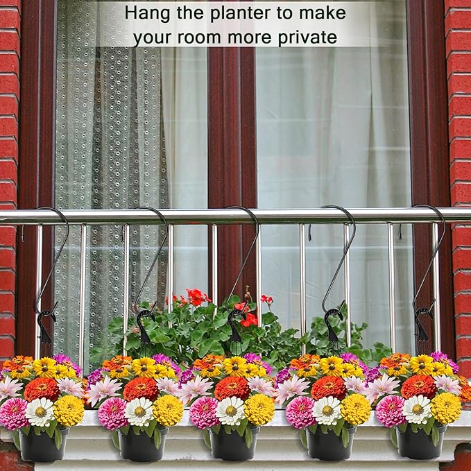 6 Pack 12 Inch Extra Large S Hooks for Hanging Plants, Rust-Proof Heavy Duty Tree Branch Hooks Plant Hooks Outdoor for Hanging Bird Feeder,Patio,Indoor Uses