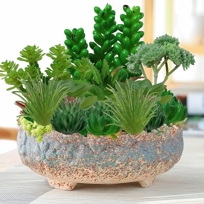 Succulents Plants Artificial, 22pcs Green Fake Succulents, Mini Faux Succulents for DIY Crafting Home Terrarium Floral Wall Garden Arrangement Office Decoration (Unpotted)