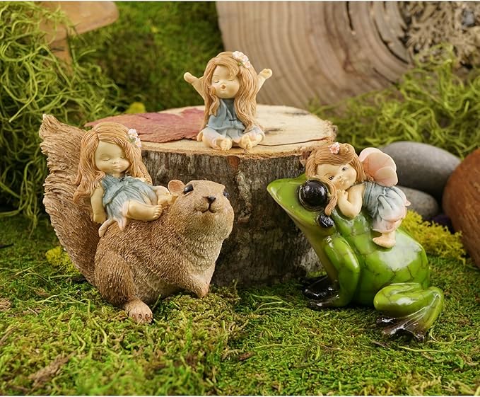 Top Collection Miniature Fairy Garden and Terrarium Statue, Little Fairy Yawning