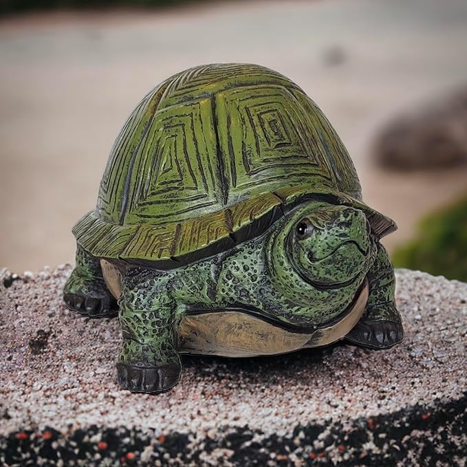 Stocky Turtle Garden and Patio Decor and Key Hider - Holds 2 Hidden Keys Outside, Secret Hidden Door Underneath