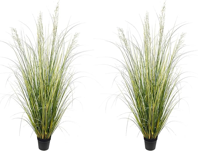 Artificial Plant 5ft(2pack) Tall Artificial Grass Plant,Faux Plants Indoor Home Decorative Artificial Plants & Flowers in Pot Fake Plant, House Plant Indoor