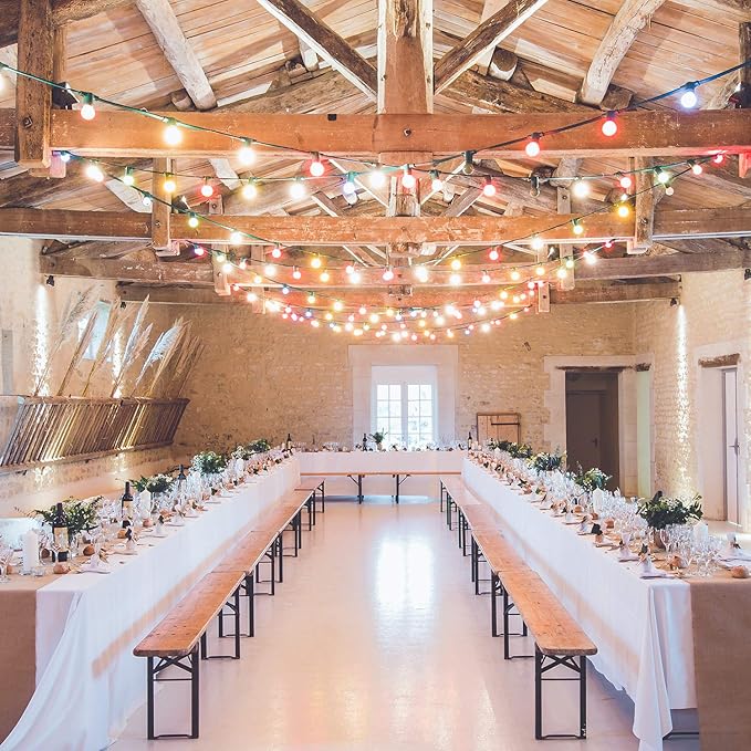 Brightown 25 Pack G40 Colorful Incandescent Bulb, Vintage Globe Replacement Light Bulb for Christmas Lights, 5 Watt E12 C7 Candelabra Base for Patio Yard Garden Holiday Xmas Decoration