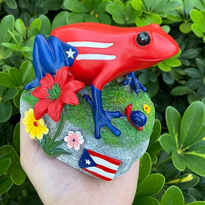 Puerto Rico Souvenirs, Puerto Rican Coqui with Sound, National Symbol of Puerto Rico Decorations Gifts, Novelty Puerto Rican Theme Sculpture Coqui Signs Frog Figurine, Battery Not Included