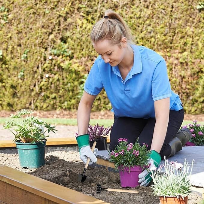 Andiker Mini Garden Tool Set, 12pcs Portable Gardening Hand Tools Set, Multiple Miniature Succulent Tools Set Easy to Carry for Seedlings, Bonsai, Succulents, Terrariums and Planting