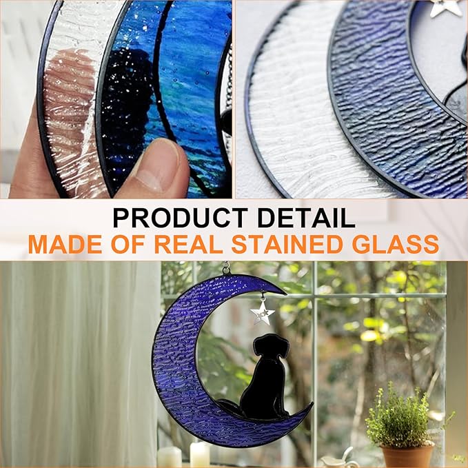 Dog Memorial Gifts for Loss of Dog,Stained Glass Window Hanging Dog Suncatcher Sympathy Gift,Dog Bereavement Gifts,Pet Loss Gifts,in Memory of Dog Passing Away Gifts