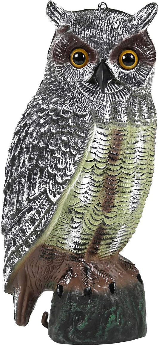 Galashield Owl Decoy | Plastic Owls to Scare Birds Away | Owl Statue for Garden & Outdoors 16.5" Tall