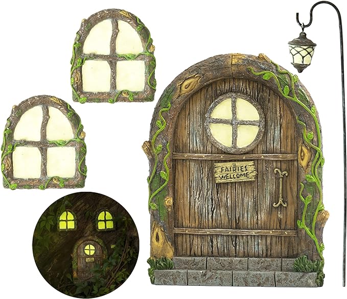 Fairy Doors for Trees, Fairy Door, Fairy Garden, Fairy House Kit, Fairy Garden Decor, Fairy Garden Accessories Outdoor kit, Fairy Doors for Trees Outdoor, Gnome House, Fairy Doors