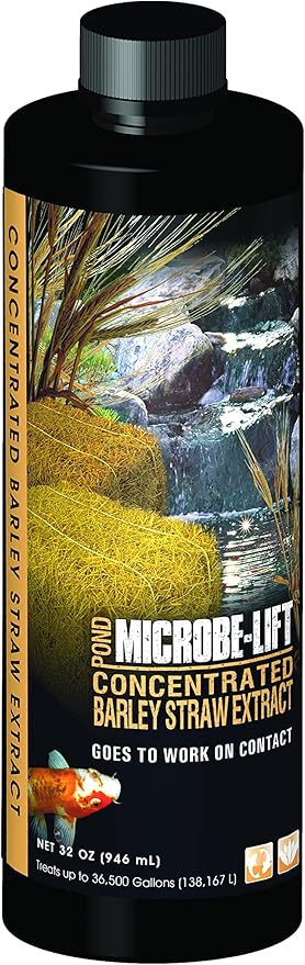 MICROBE-LIFT MLCBSE1L Concentrated Barley Straw Extract Conditioner for Ponds and Outdoor Water Garden, Safe for Live Koi Fish, Plants, and Decorations, 32 Ounces