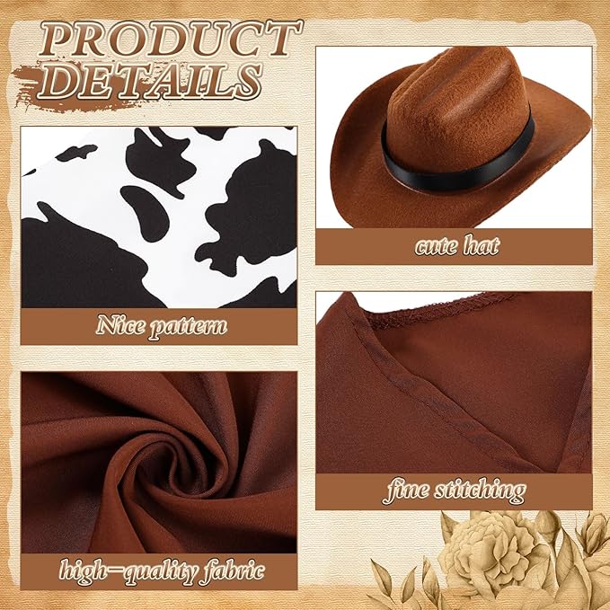 Porch Goose Outfit Western Cowboy Lawn Costume Plastic Goose Clothing Western Theme Party for 23" Statue Outdoor Patio Yard Lawn Art